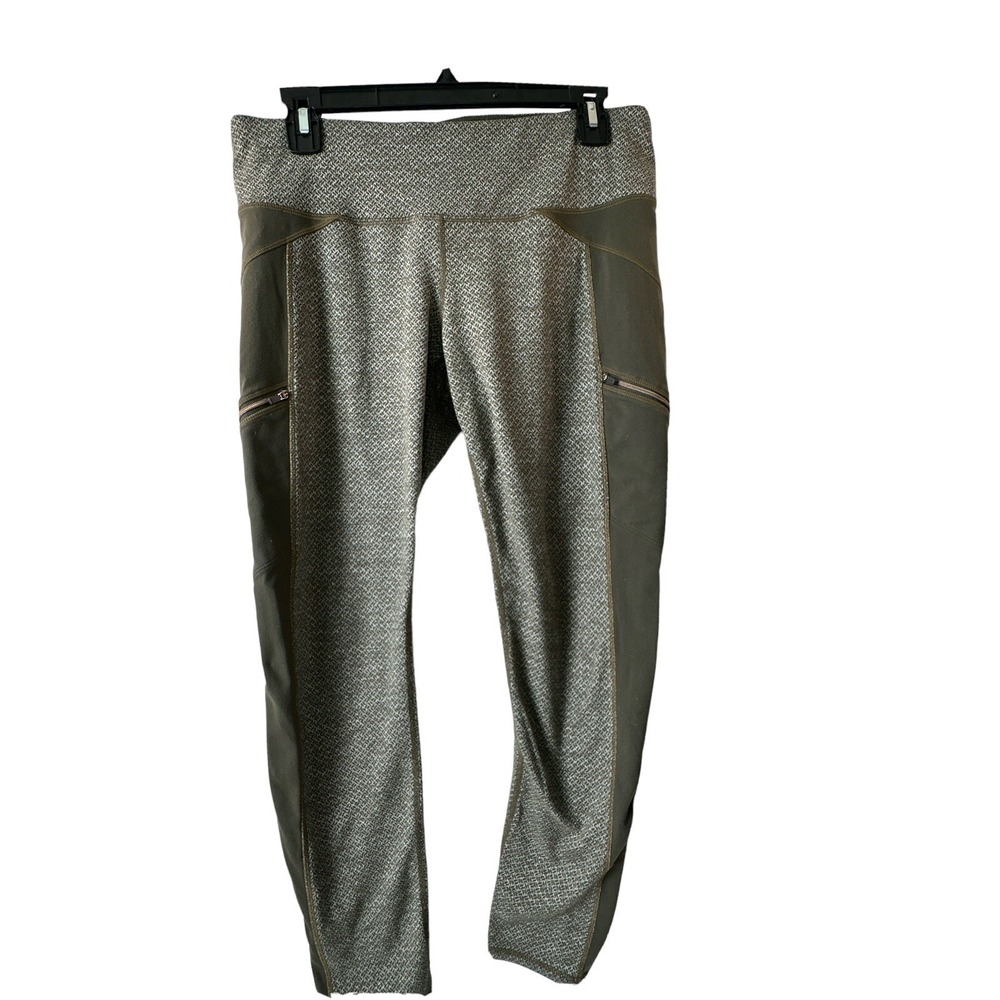 Athleta Womans Olive Green Leggings Size Large RN54023